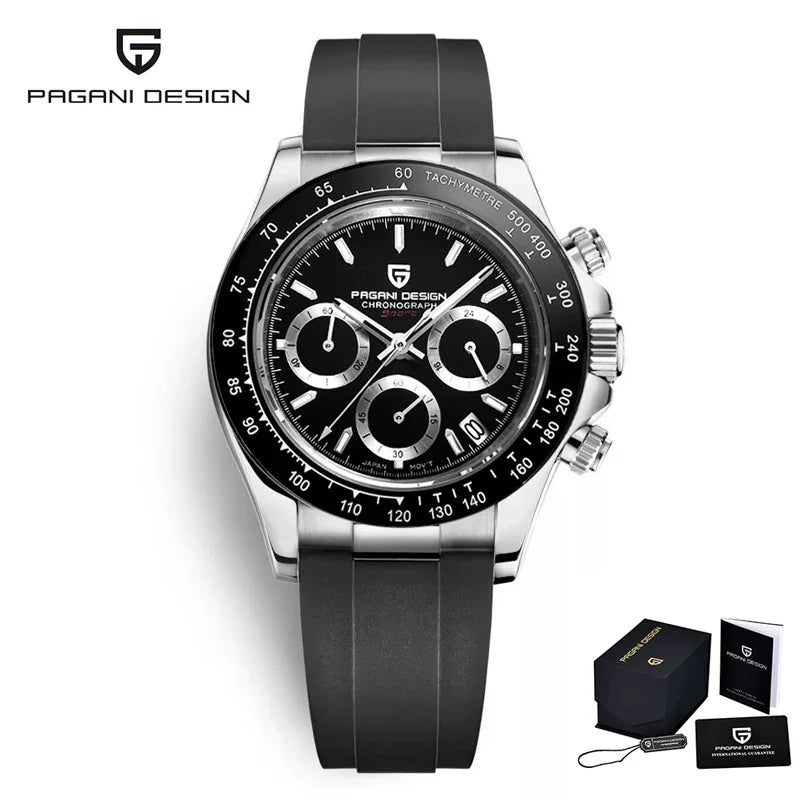PAGANI DESIGN 2024 Quartz Men's Luxury Business Watch – Chronograph VK63 Waterproof
