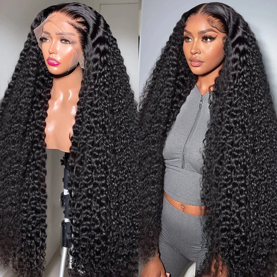 Deep Wave HD Lace Frontal Wig – 13x4/13x6 Water Wave Curly 30” Human Hair Lace Front Wig Clearance Sale