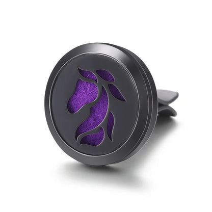 All-Black Tree of Life Car Air Freshener – Stainless Steel Aromatherapy Essential Oil Diffuser Locket Pendant
