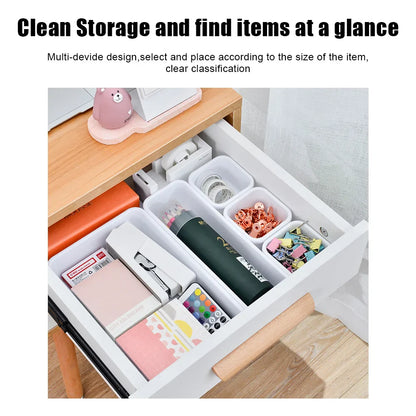 8Pcs Drawer Storage Organizer Set – Multi-Purpose Makeup, Jewelry & Sundries Storage Boxes for Kitchen, Bathroom & Closet Organization