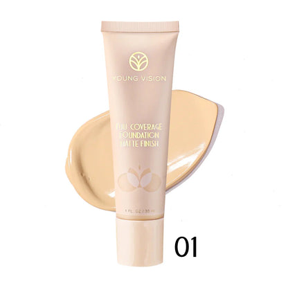 30ml Matte Liquid Foundation Cream – Long-Wear, Oil-Control, Full Coverage Waterproof Concealer for Wheat Tone Makeup