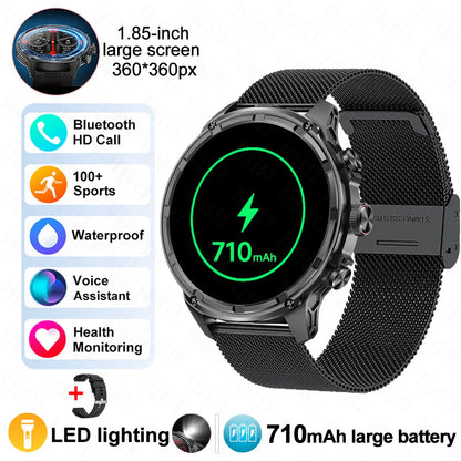2025 Huawei & Xiaomi GPS Smartwatch for Men — 1.85" Ultra HD AMOLED Screen, 710mAh Battery & Bluetooth Call