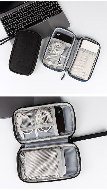 Portable Waterproof Cable Organizer Bag — Oxford Cloth Storage Case for Power Banks, Earphones & Digital Cables