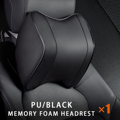 Breathable Memory Foam Car Neck & Lumbar Support Pillow – Slow Rebound Headrest Cushion for Comfortable Driving