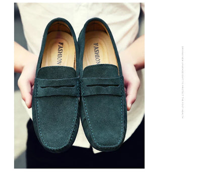 Men's High-Quality Leather Loafers – Casual Moccasins Slip-On Flats, Fashion Driving Shoes, Size 38-49
