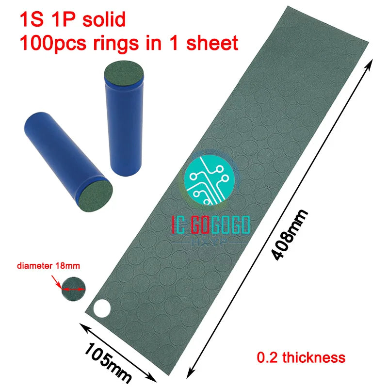 18650 Li-ion Battery Insulation Gaskets – Barley Paper Adhesive Pads for Lithium Cell Protection & Isolation