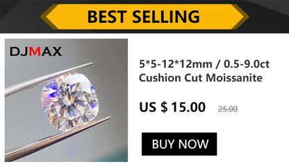 1CT Lab-Grown Moissanite Diamonds – D Color VVS1 Loose Gemstones, Full Size 0.7mm-20mm