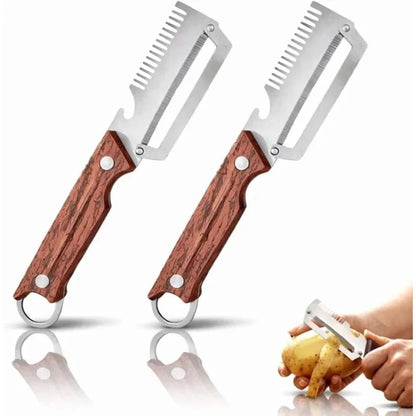 3-in-1 Vegetable Peeler - Stainless Steel Fruit Peeler, Shredder & Slicer