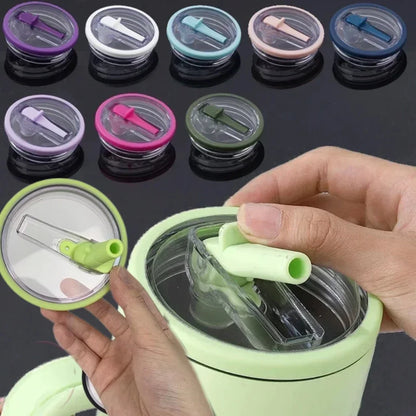 Spill-Proof Cup Cover for Stanley 40oz – Replaceable Environmental Protection Spiral Straw Cover Accessory