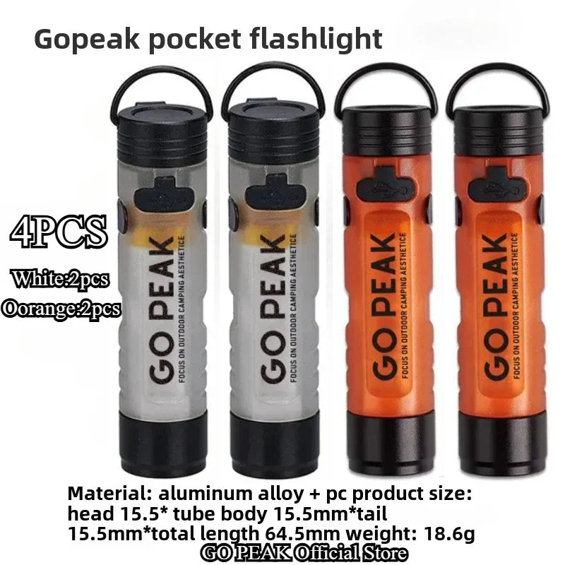 GOPEAK Mini LED Keychain Flashlight – Portable Pocket Clip Light for Outdoor Use, Emergency, Camping & Disaster Relief