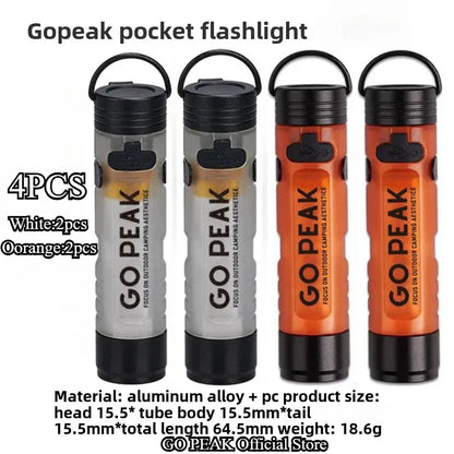 GOPEAK Mini LED Keychain Flashlight – Portable Pocket Clip Light for Outdoor Use, Emergency, Camping & Disaster Relief