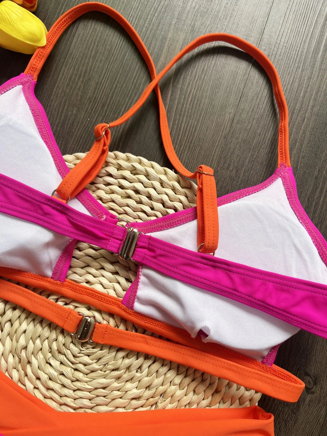 RUOTONSEPT Sexy Two-Piece Bikini Set – Women's Solid Splicing Triangle Thong Swimwear Bathing Suit