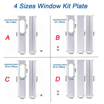 Portable Adjustable Window Kit - Sliding Plate Adapter for Air Conditioner Exhaust Hose & Vent Connector Accessories