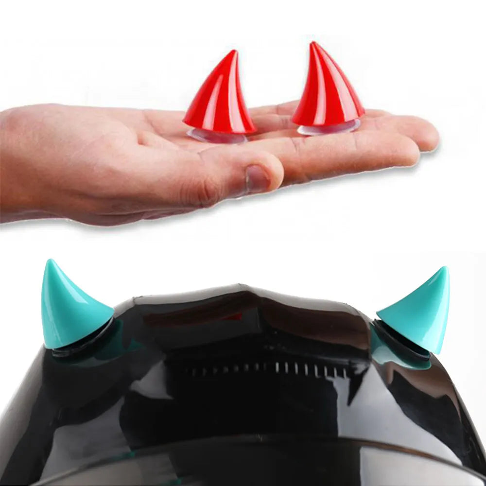 2PCS Motorcycle Helmet Cute Corner Rubber Horn Decoration - Motocross Full Face Off-Road Helmet Decor - Moto Car Accessories