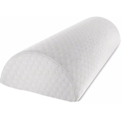 Comfort Memory Foam Bolster Pillow — Cotton Cover Lumbar Support for Legs, Back & Head, Semi-Roll Cushion