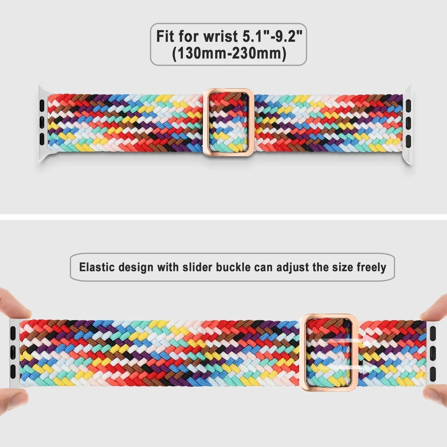 Braided Solo Loop for Apple Watch Ultra | Elastic Nylon Band | Fits 38mm-49mm | Compatible with iWatch Series 3-9 and SE