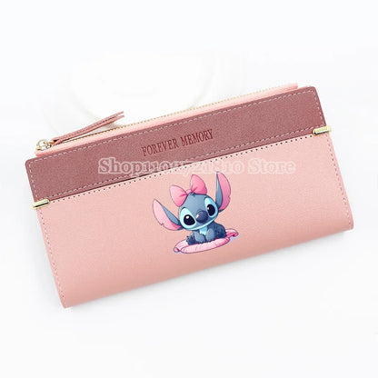 Disney Stitch Wallet for Women – Large Capacity Cartoon Coin Purse & Card Holder Clutch