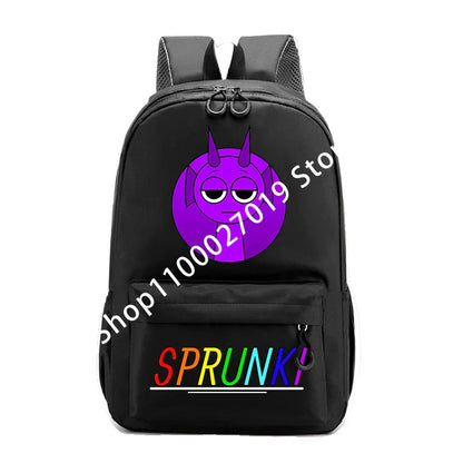 Sprunkis Cartoon Anime Backpack for Boys & Girls – Breathable, Wear-Resistant Canvas Schoolbag for Kids
