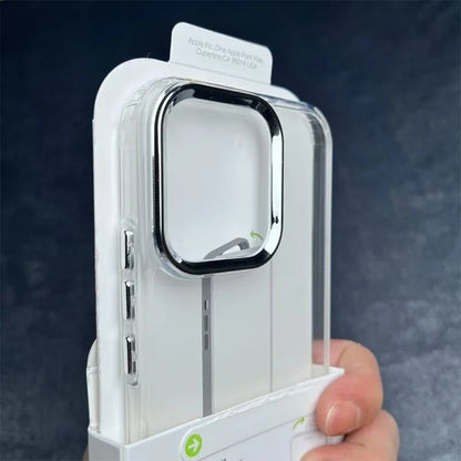 Funny Pattern iPhone Case - Transparent Protective Cover with Chrome Button & Camera Ring