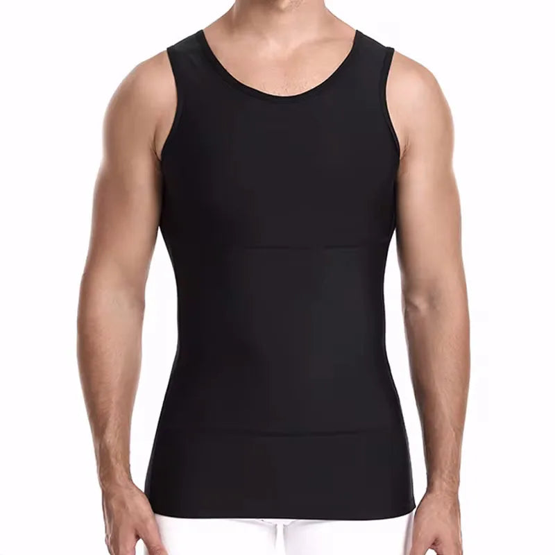 YBFDO Men's Slimming Body Shaper Compression Vest - Seamless Waist Trainer Tank Top for Weight Loss and Belly Control