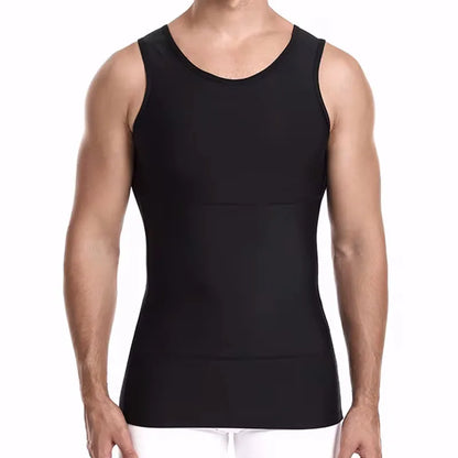 YBFDO Men's Slimming Body Shaper Compression Vest - Seamless Waist Trainer Tank Top for Weight Loss and Belly Control