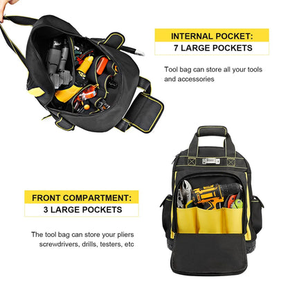 AIRAJ Waterproof Tool Backpack – Heavy Duty Organizer Bag for Electricians & Plumbers