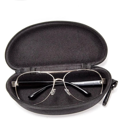 Hard Zipper Sunglasses & Reading Glasses Case - Durable Carry Bag for Travel & Storage, New