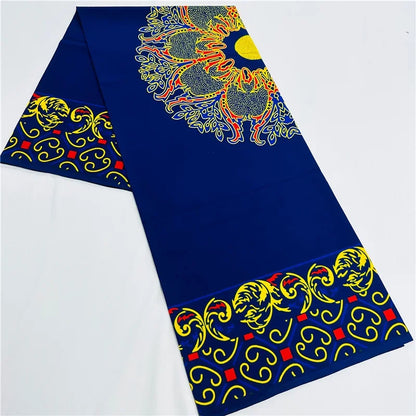 6 Yards African Real Wax Ankara Fabric - 100% Cotton Party Dress Print