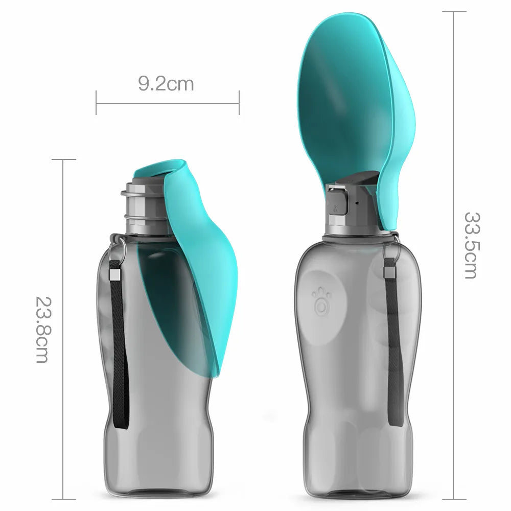 800ml Portable Dog Water Bottle - Outdoor Travel Drinking Bowl for Small, Medium, Big Dogs - Puppy Cat Feeder - Pet Labrador Accessories