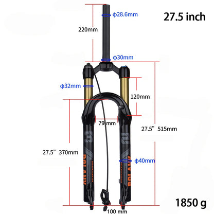 BOLANY Mountain Bike Fork – 29 Inch MTB Air Suspension, Shock Absorbing Fork for Downhill & MTB Bikes