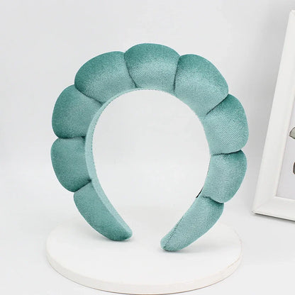 Velvet Sponge Spa Headband – Wide Padded Makeup & Face Washing Hairband for Skincare, Shower & Beauty Routine for Women & Girls