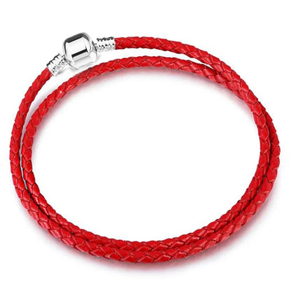 BAOPON 9-Color Leather Charm Bracelet - DIY Chain Jewelry Gift for Women & Girls