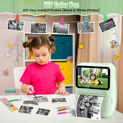 Gofunly Kids Instant Print Camera – 3.0" Mini 1080P Digital Video Recorder for Children Ages 6–12