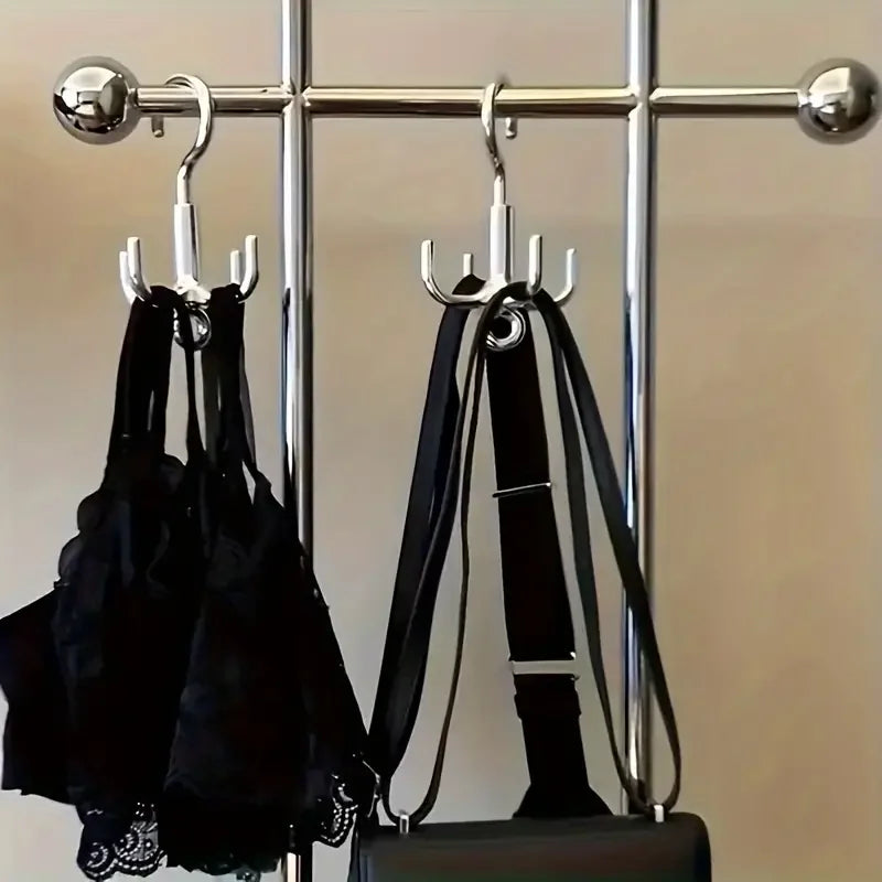 Multifunctional Rotating Clothes Hook — Punch-Free 4-Claw Hanger for Coats, Belts & Scarves