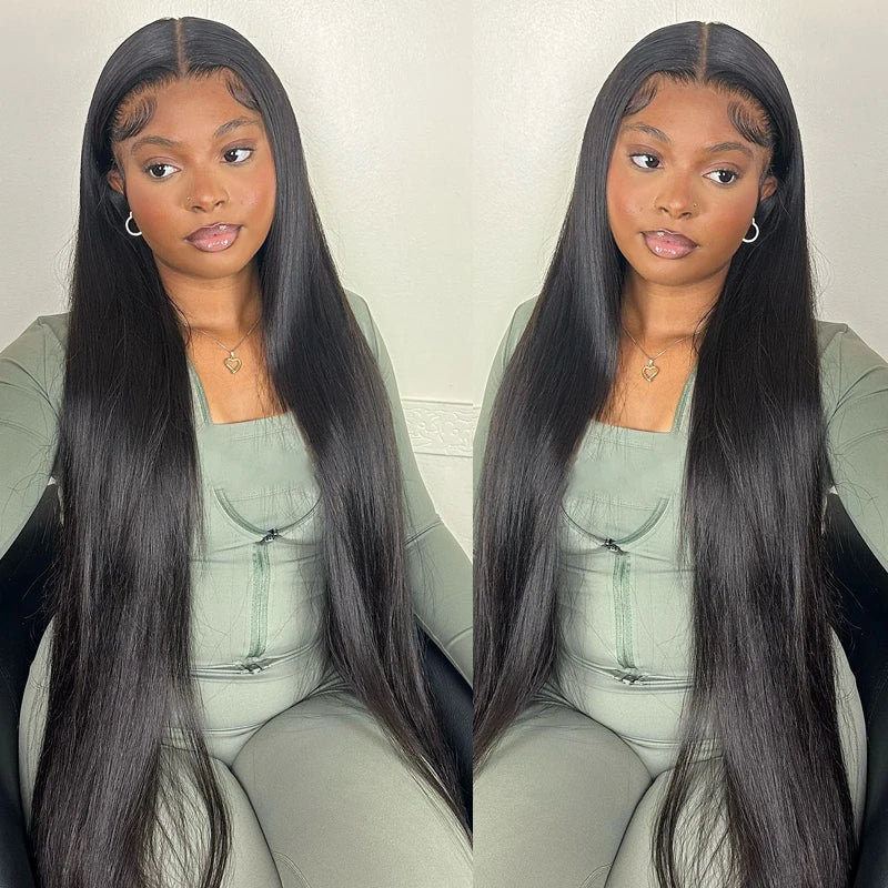 Straight Lace Front Wig – Brazilian Virgin Human Hair with Transparent Lace Frontal for Women