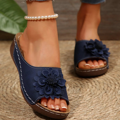 Women’s Roman Style Platform Slippers - Lightweight Hollow-Out Slip-On Shoes