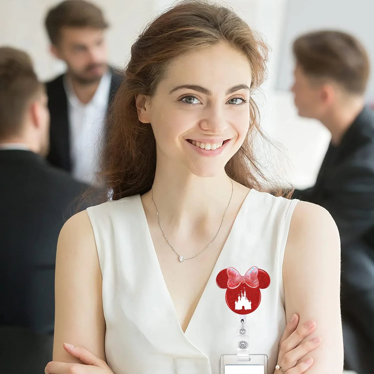 2023 Acrylic Retractable Nurse Badge Reel – Cute Anime Christmas ID Card & Key Holder Lanyard