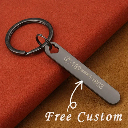 Personalized Engraved Keychain – Custom Logo & Name Car Key Ring, Gift for Boyfriend
