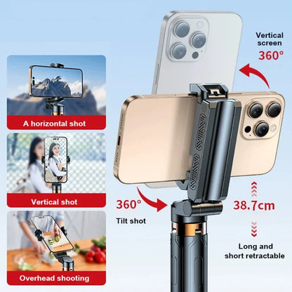 Super Mini Selfie Stick – Portable Phone Holder with Bluetooth Remote for Live Broadcast & Shooting