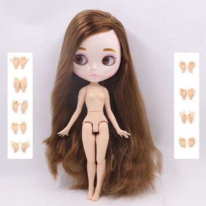 ICY DBS Blythe Doll 1/6 Joint Body 30cm BJD – Shiny Face with Extra Hands, DIY Fashion Doll Gift