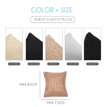 5-Color Fabric Jewelry Display Pillow – Beige Black Grey Bracelet & Watch Cushion Holder for Gifts & Wholesale DIY Accessories