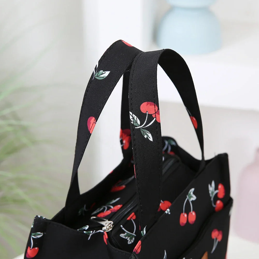 Fashionable Thickened Cotton Handbag — Large Capacity Tote, Mommy Bag, Lunch Box Storage Pouch, Commuter Handheld Bag