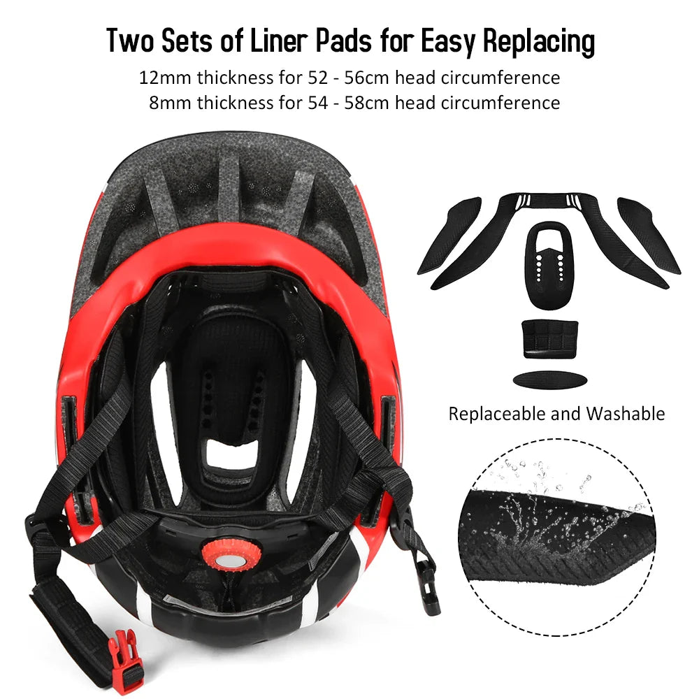 Kids Detachable Full Face Bike Helmet - Child Cycling, MTB, Skateboarding, Roller Skating & Motorcycle Sports Helmet