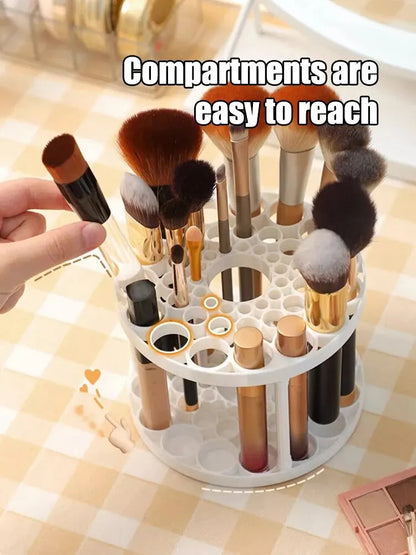 Makeup Brush Storage Rack - Desktop Cosmetics Organizer for Lipstick, Brushes, and Dressing Table