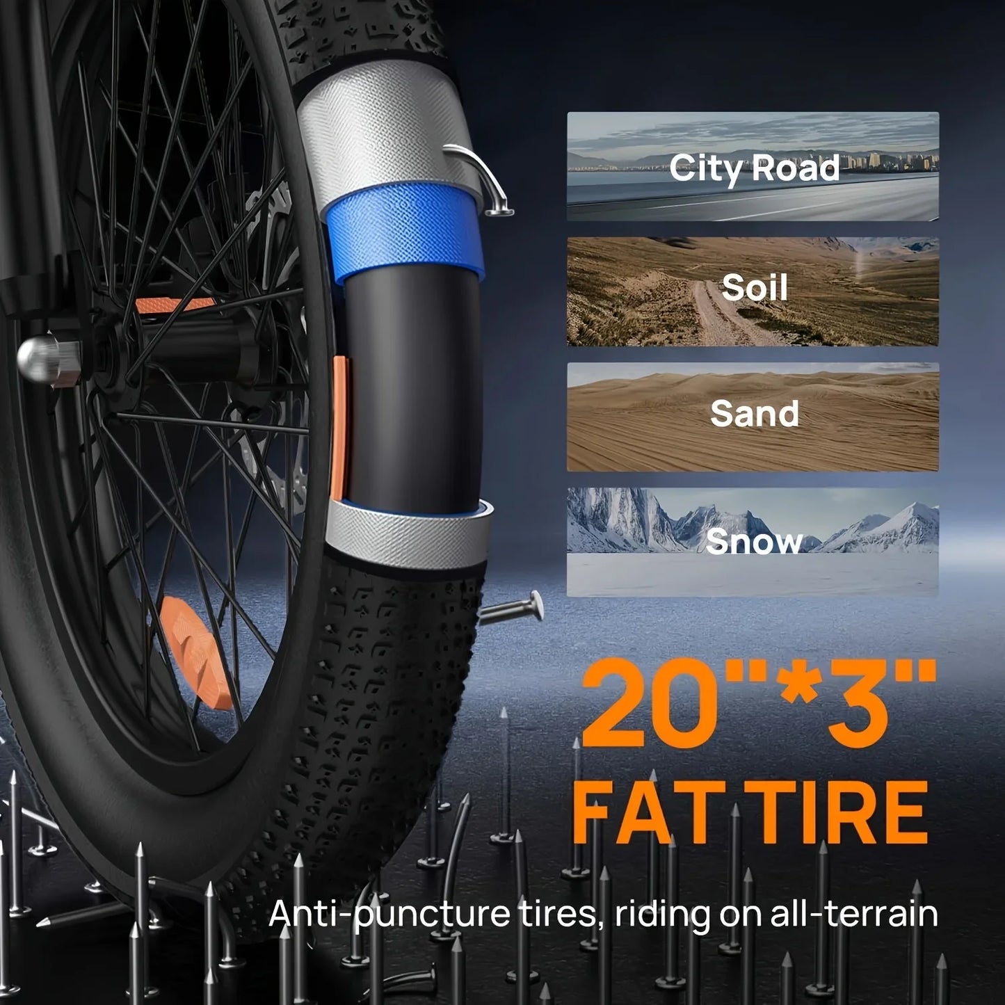 URLIFE E20 1000W Electric Bike – 48V 13Ah Removable Battery, 28MPH Fat Tire E-Bike with 7-Speed & Dual Disc Brakes