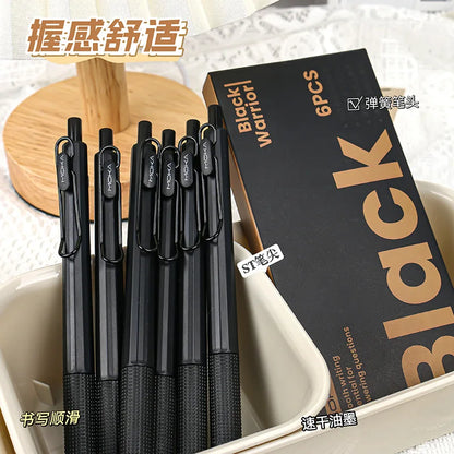 Retractable Gel Ink Pen - 0.5mm Quick-Drying Black Ink with Silicone Grip & Smooth Writing