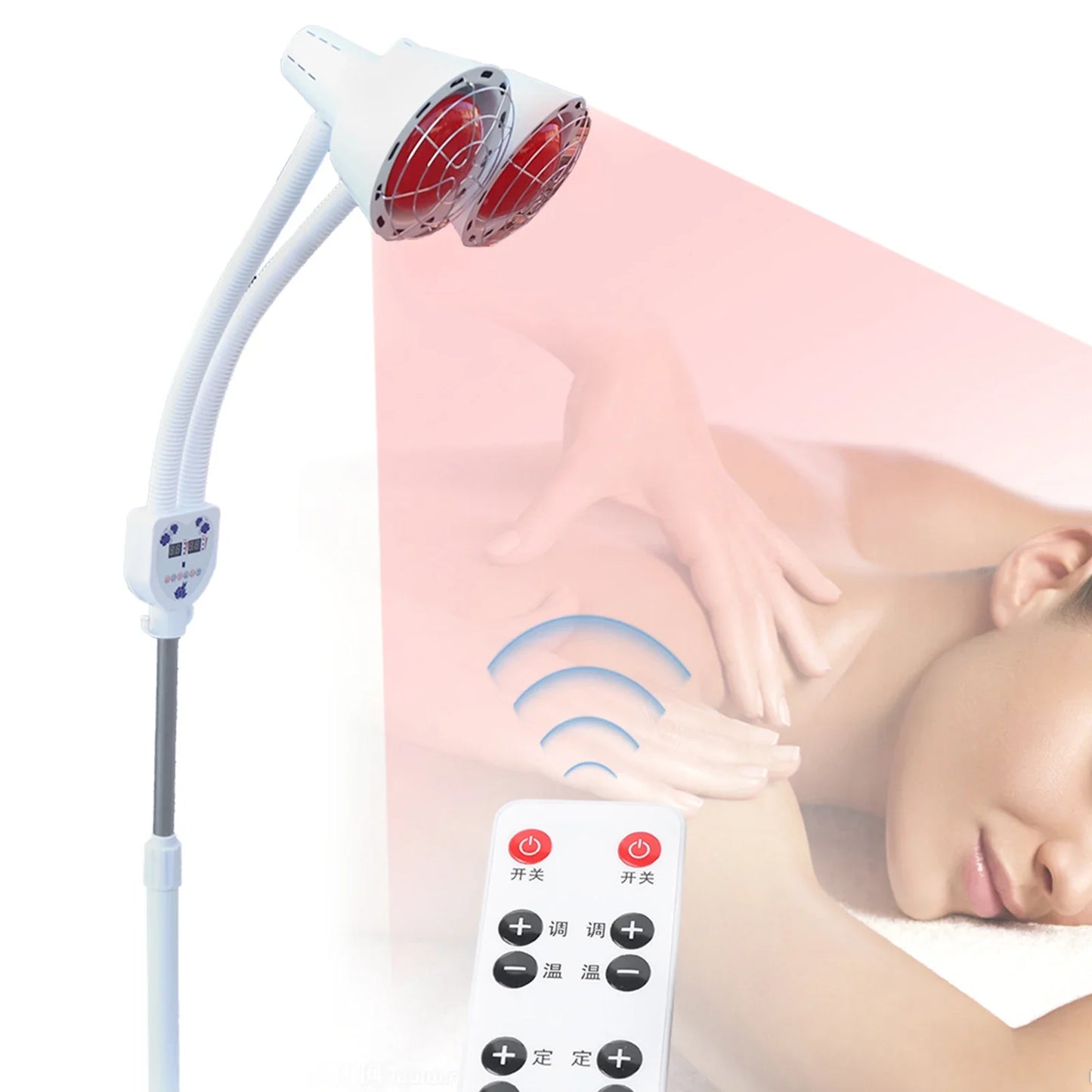 Beauty Timer Health Care Lamp – 2 Head Floor Stand Infrared Heat Therapy Lamp for Physical & Medical Treatment
