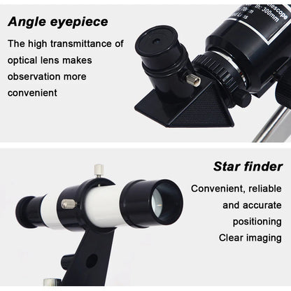 150X Astronomical Telescope – 70mm Refractor Portable Travel Scope with Phone Adapter & Wireless Remote