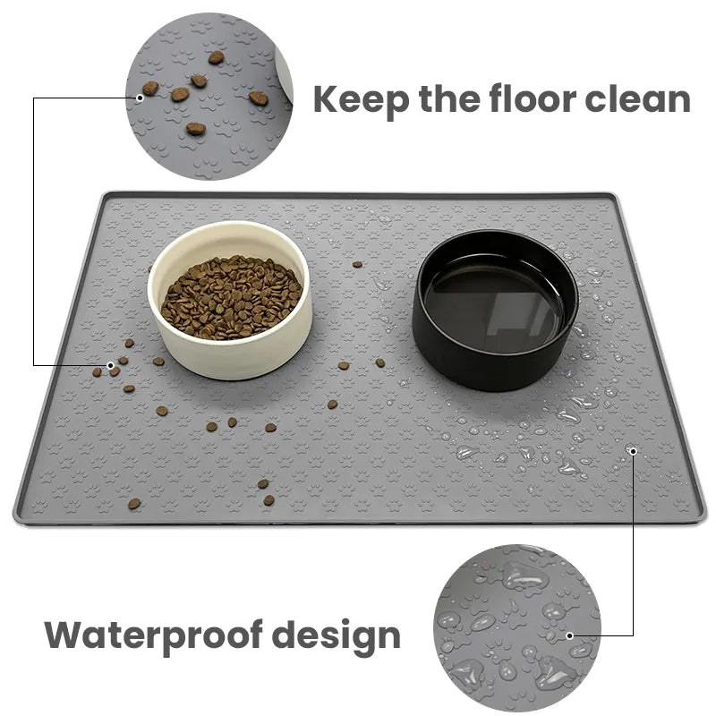 Silicone Pet Placemat: Waterproof Dog and Cat Feeding Mat - Protects Floors from Spills, Ideal for Food and Water Bowls