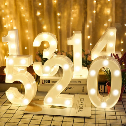 Luminous LED Number & Letter Lamp – Alphabet Decorative Night Light for Home, Wedding, Birthday & Party Decoration